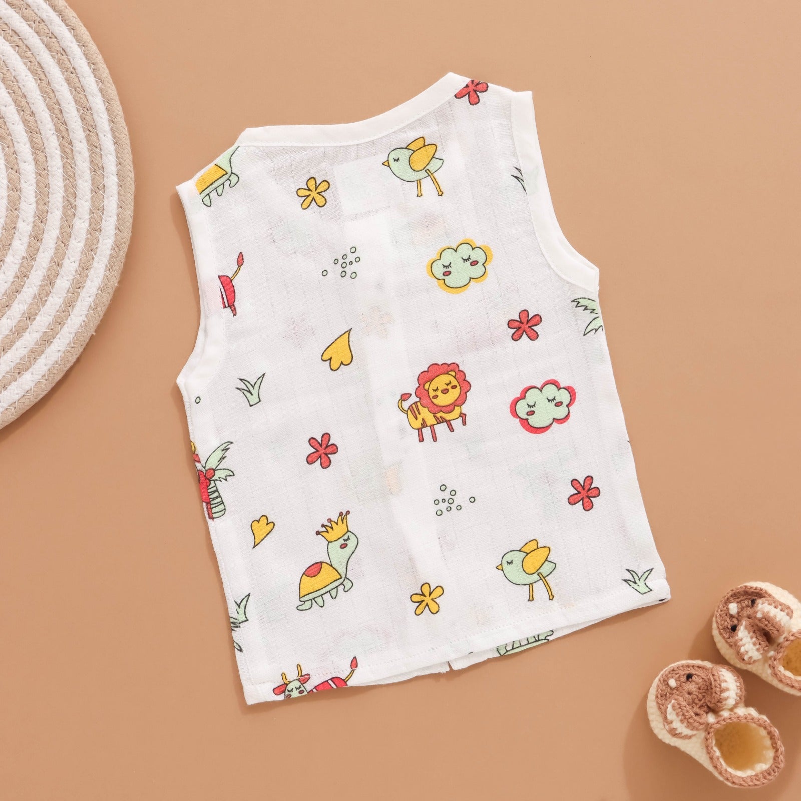 Delightful Printed Muslin Baby Jabla for Everyday Wear Boon Babies