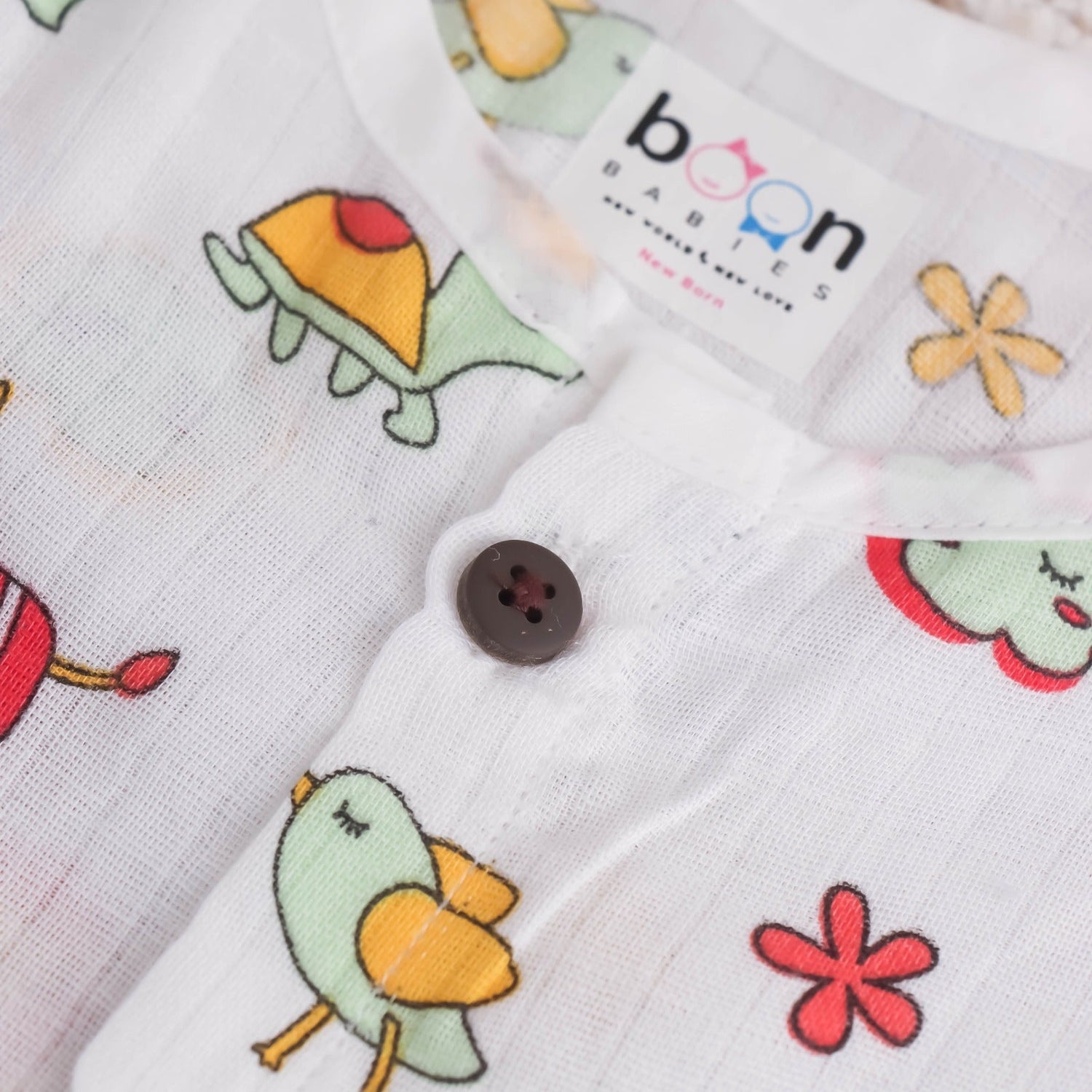 Delightful Printed Muslin Baby Jabla for Everyday Wear Boon Babies