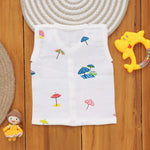 Soft, breathable printed muslin baby jabla with umbrella print from Boon Babies, designed for comfort and style.