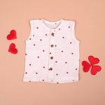 Soft Muslin Baby Jabla with Red Heart Print Boon Babies