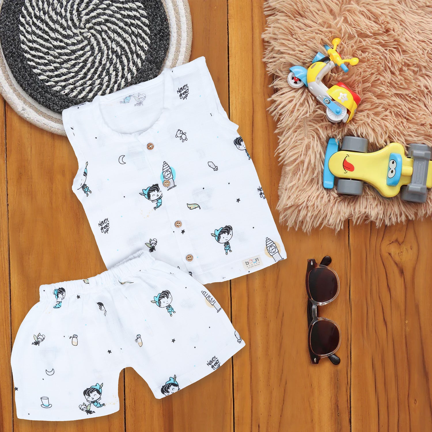 Printed Muslin Baby Jabla with Matching Shorts – Ultimate Comfort Set