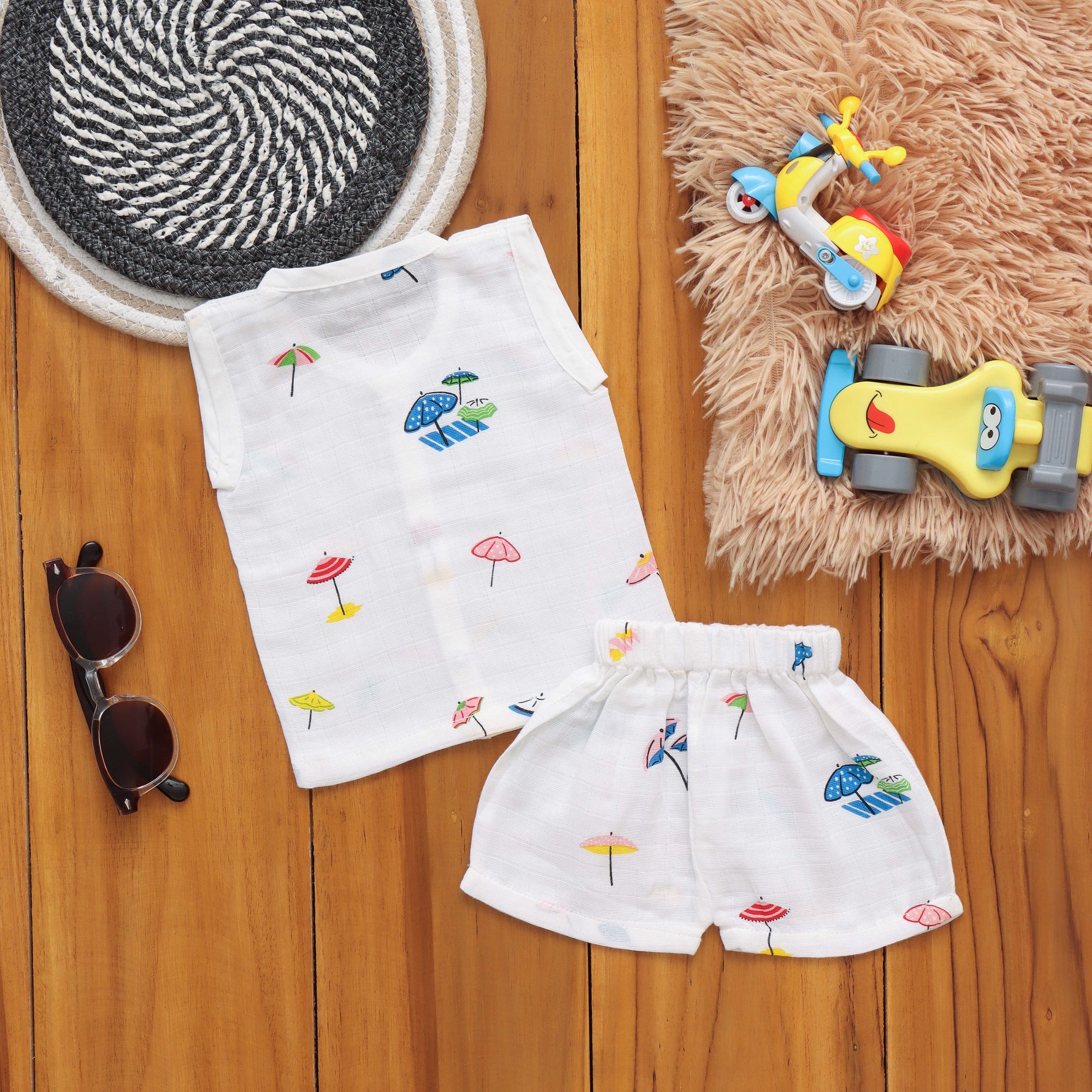 Adorable Muslin Jabla and Shorts Combo – Breathable and Stylish Boon Babies