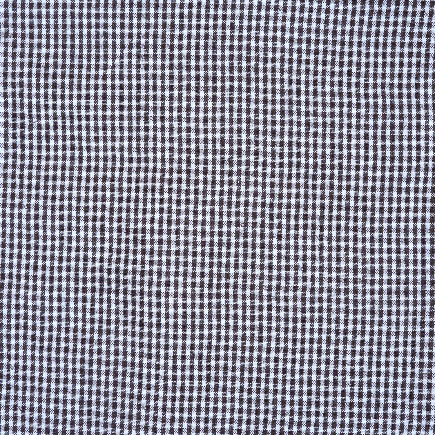 Black Gingham Check Cotton Shirt – Chinese Collar for Boys