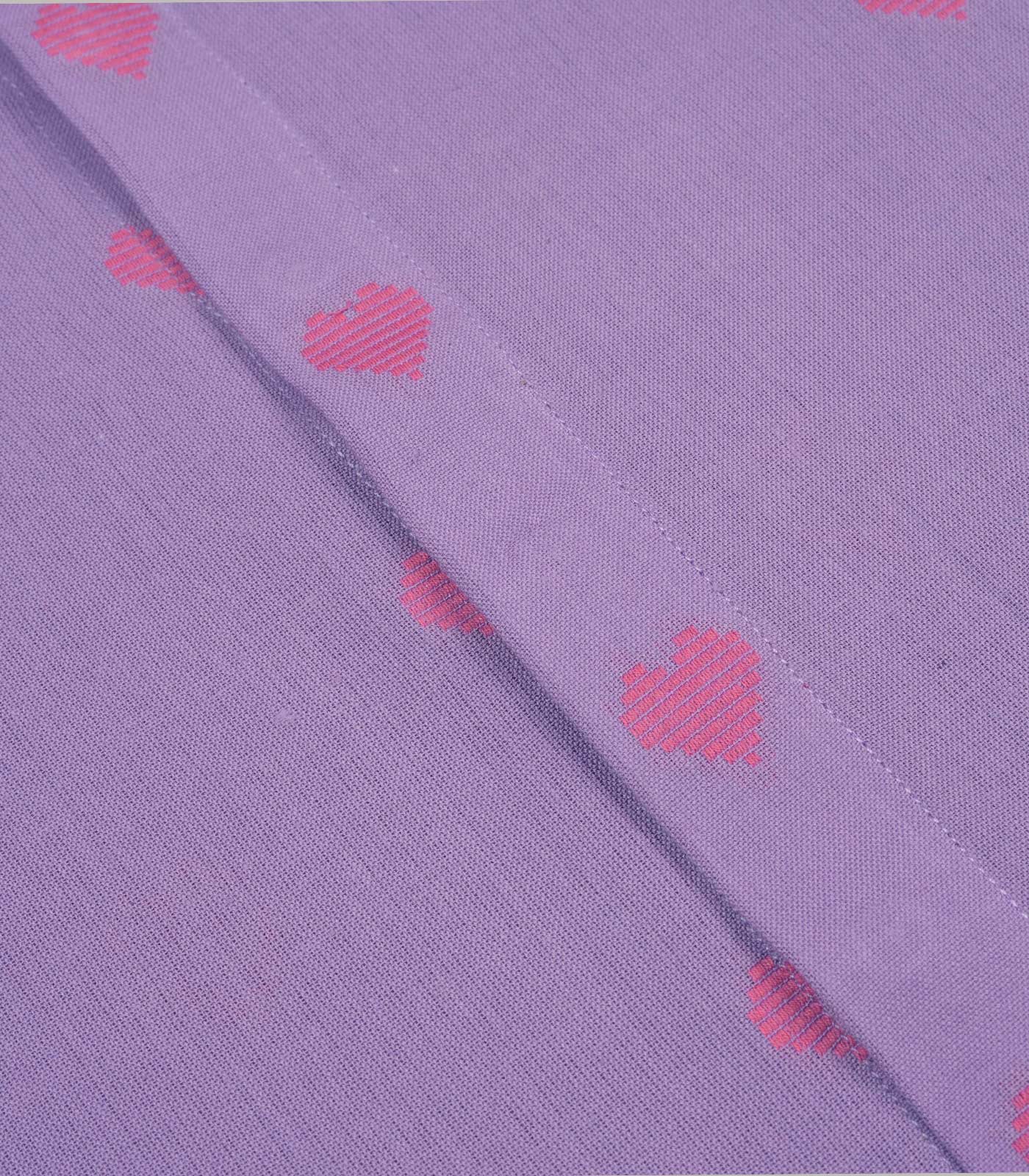 Mandarin Collar Casual Shirt – Purple Heart Print