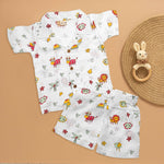 Cartoon Craze: Fun Printed Boys Shirt and Shorts Combo Boon Babies