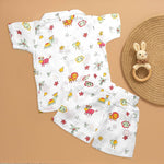 Cartoon Craze: Fun Printed Boys Shirt and Shorts Combo Boon Babies