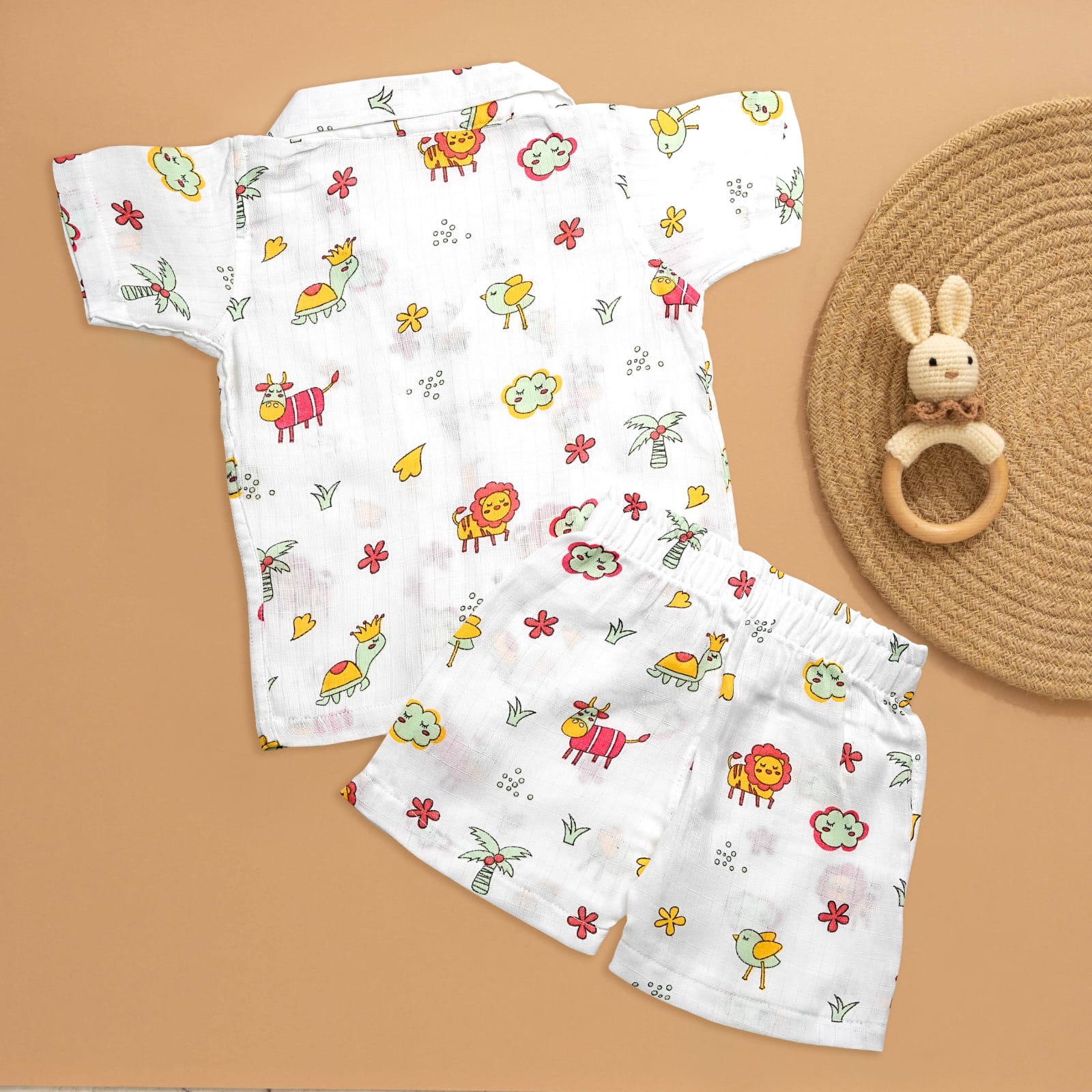 Cartoon Craze: Fun Printed Boys Shirt and Shorts Combo Boon Babies