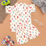 Ice Cream Fun – White Open-Collar Boys Shirt Boon Babies
