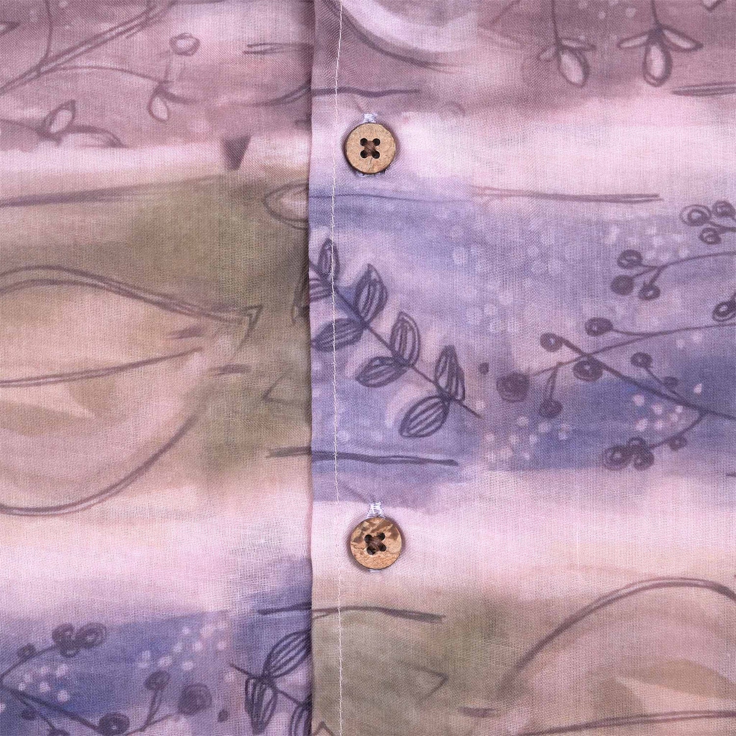 Abstract Leaf Print Boys Cotton Shirt Set – Soft & Breathable