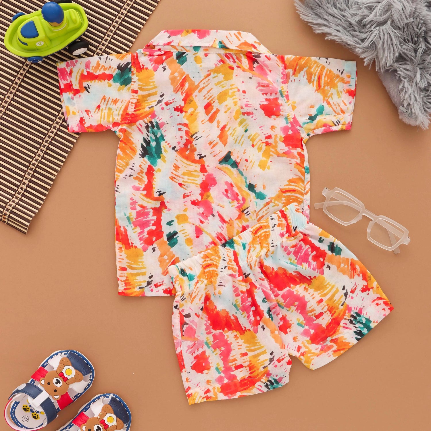 Creative Canvas: Boys' Colorful Splatter Paint Shirt and Shorts Boon Babies
