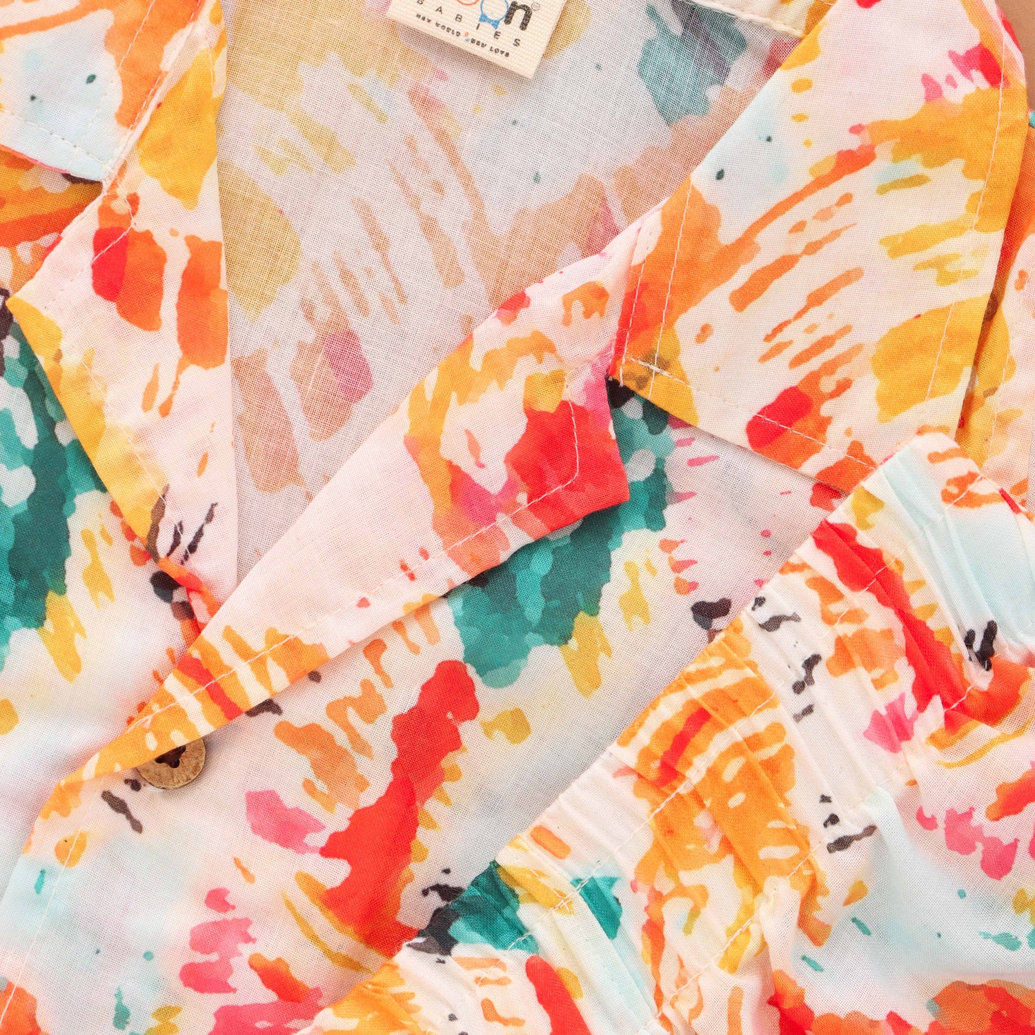 Creative Canvas: Boys' Colorful Splatter Paint Shirt and Shorts Boon Babies
