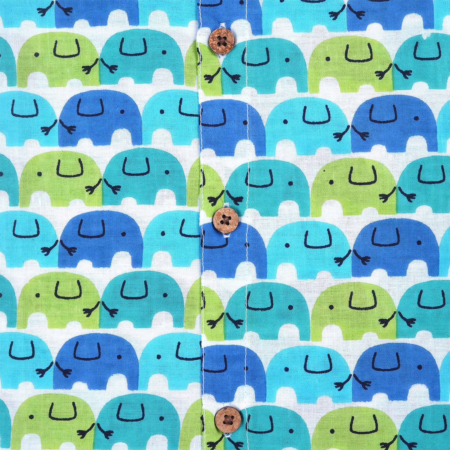 Playful Elephant Print Boys' Cotton Shirt & Shorts Set – Cool & Comfy