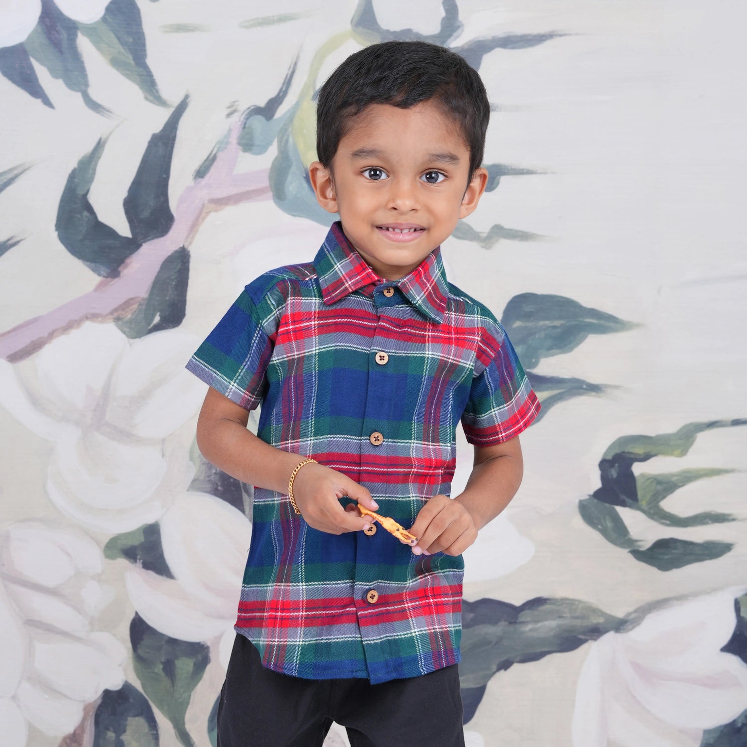 Vibrant Boys Plaid Shirt - Everyday Comfort Boon Babies