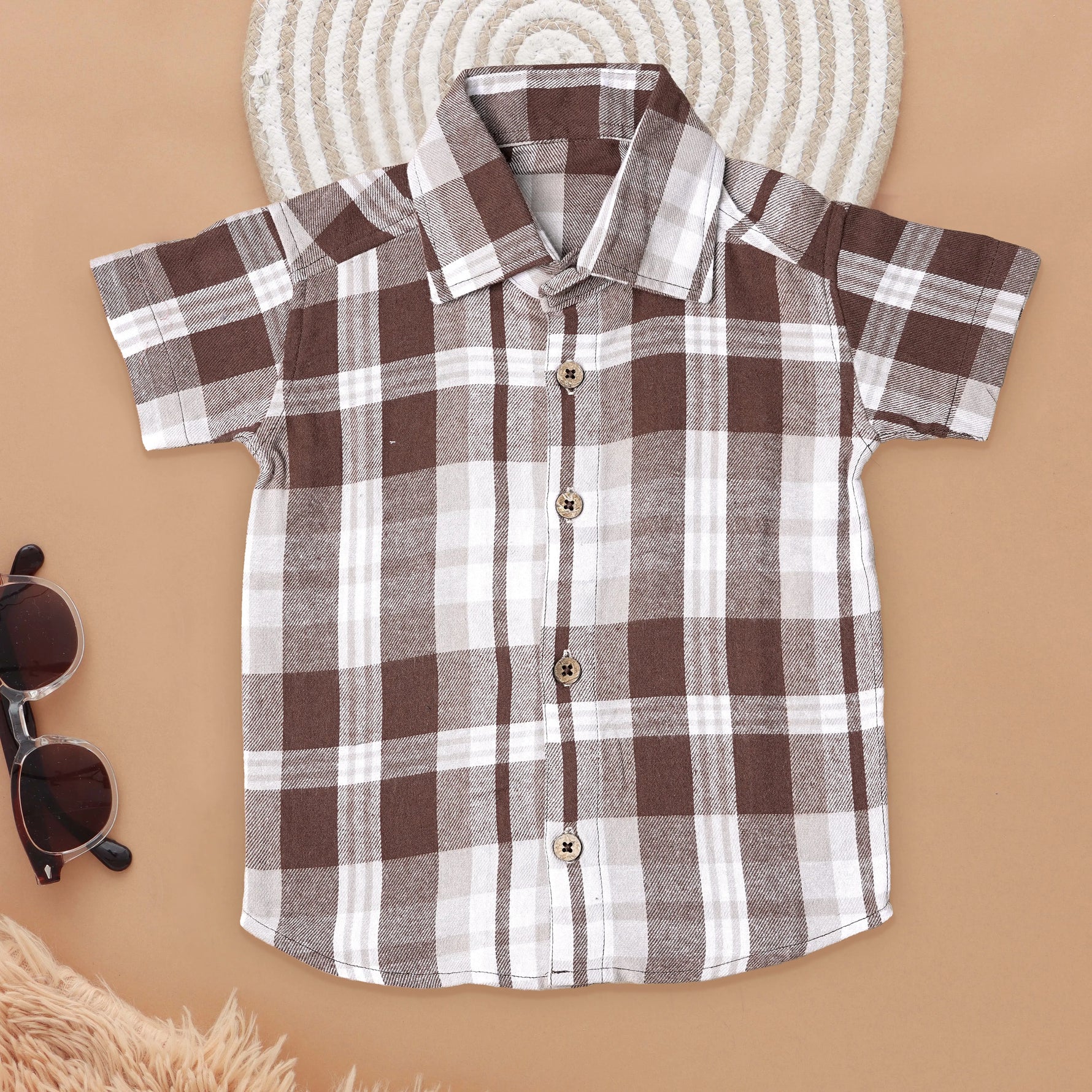 Modern Checkered Shirt for Boys in Soft Cotton Boon Babies