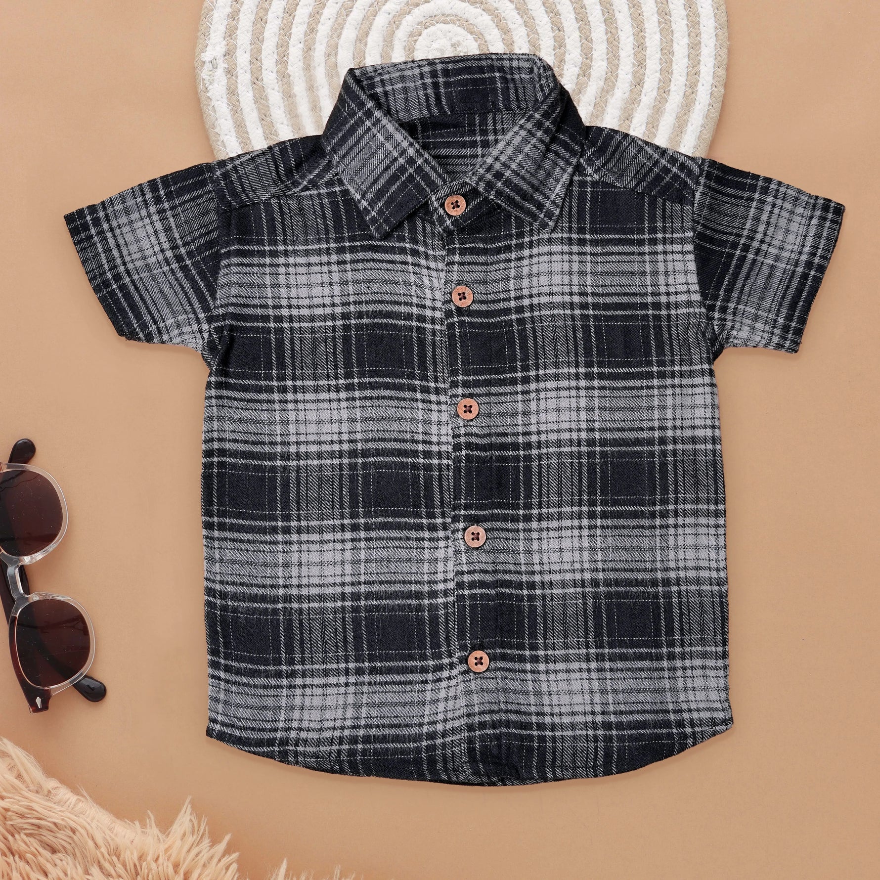 Boys’ Smart Checkered Shirt in Modern Fit Boon Babies