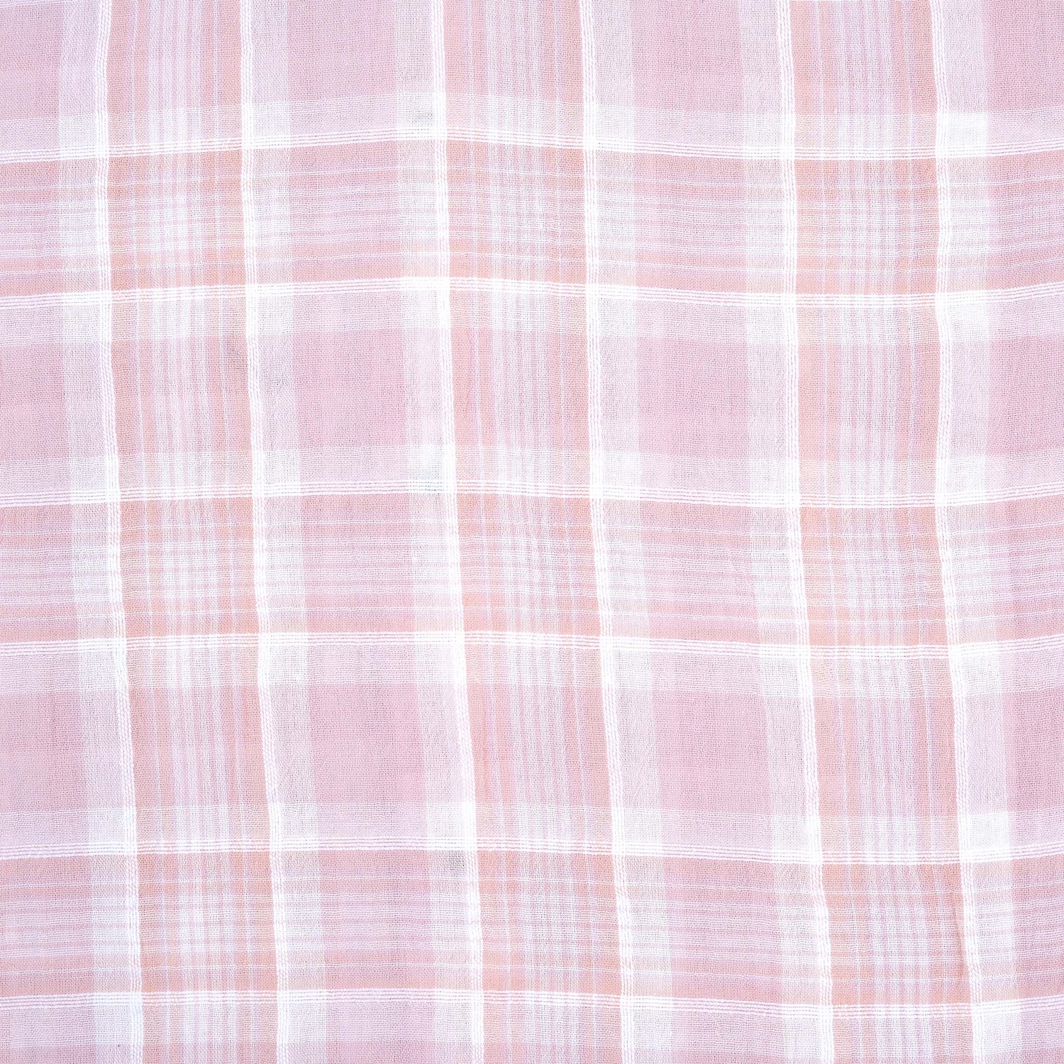 Pink Plaid Cotton Shirt – Straight Collar