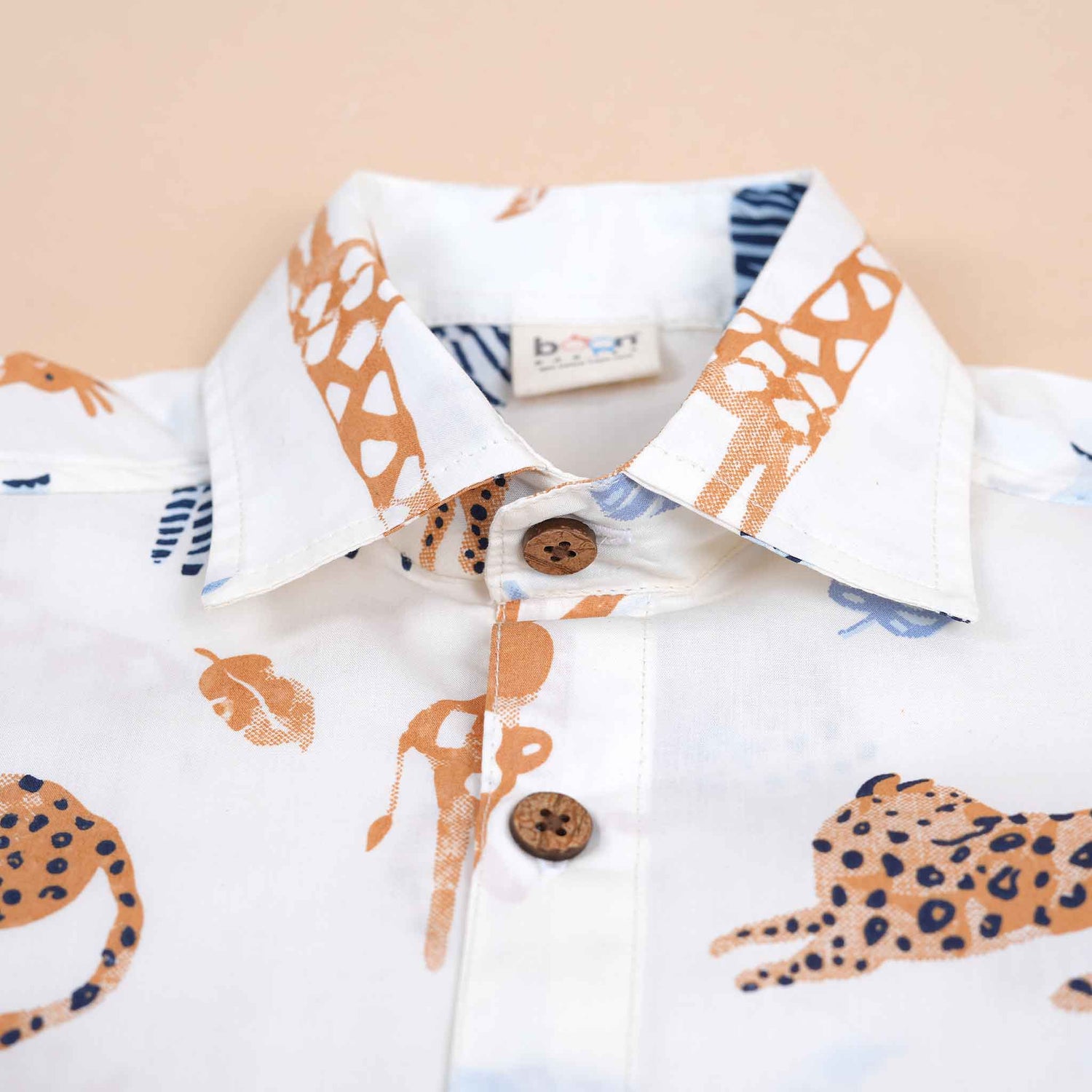 Boys Cotton Shirt – Jungle Animal Safari Print