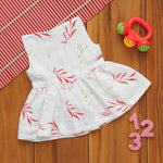 Enchanting Leaf Printed Frilled Frock for Babies - Nature's Delight Boon Babies