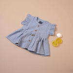 Baby Muslin Frock with Wooden Buttons – Soft & Breathable Boon Babies