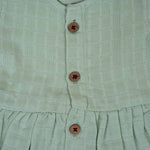 Green Muslin Frock with Wooden Buttons – Soft & Organic for Babies Boon Babies