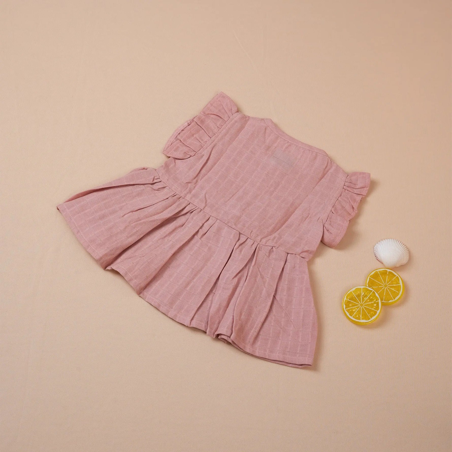 Soft Muslin Baby Frock with Wooden Buttons – Breathable & Stylish Boon Babies