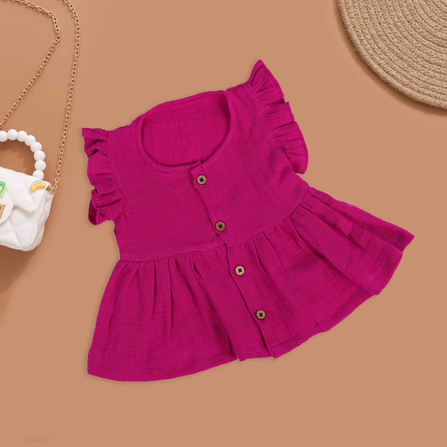 Elegant and Playful Magenta Girl’s Frock Boon Babies