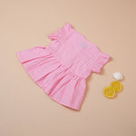 Pink Muslin Baby Frock – Soft & Breathable with Wooden Buttons Boon Babies
