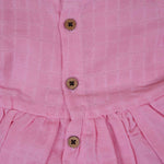 Pink Muslin Baby Frock – Soft & Breathable with Wooden Buttons Boon Babies