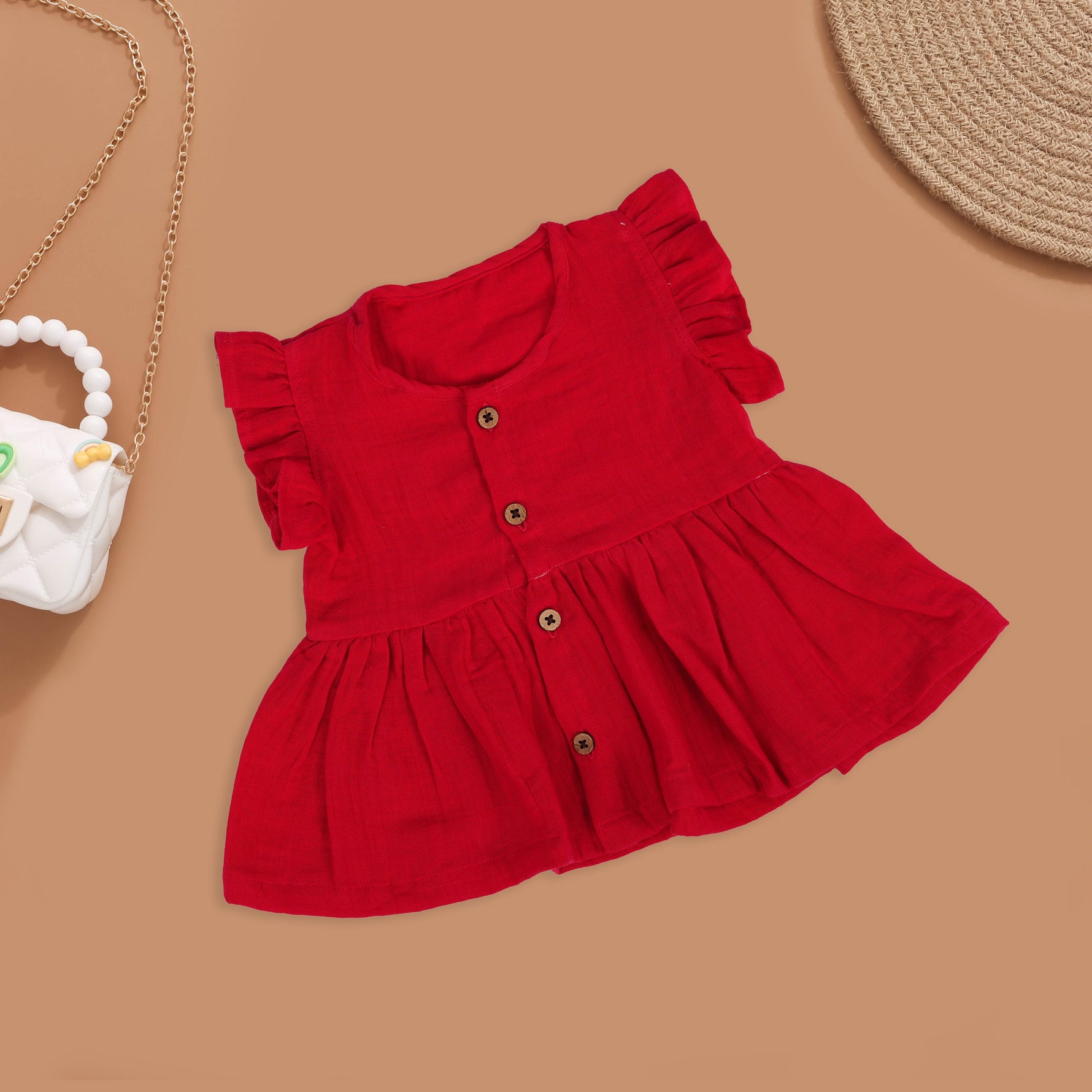 Radiant Red Ruffle Dress for Little Girls Boon Babies