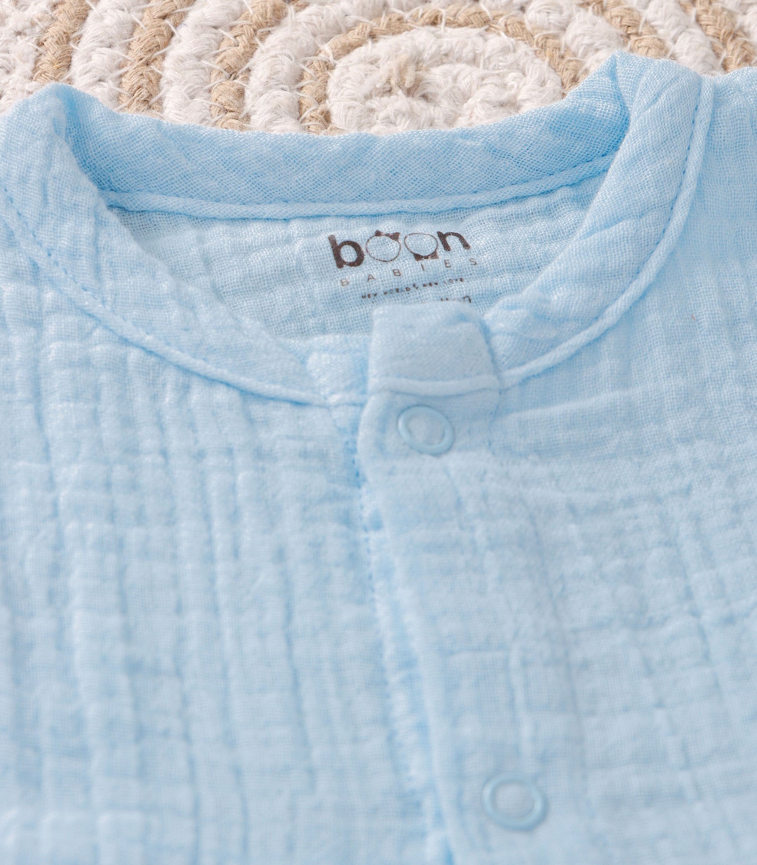 Sky Mist Crinkled Muslin Sleeveless Frock – Breezy & Gentle Baby Wear