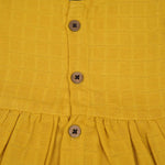 Mustard Muslin Baby Frock – Soft & Stylish with Wooden Buttons Boon Babies