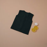 Elegant Dark Green Muslin Baby Jabla with Wooden Buttons Boon Babies