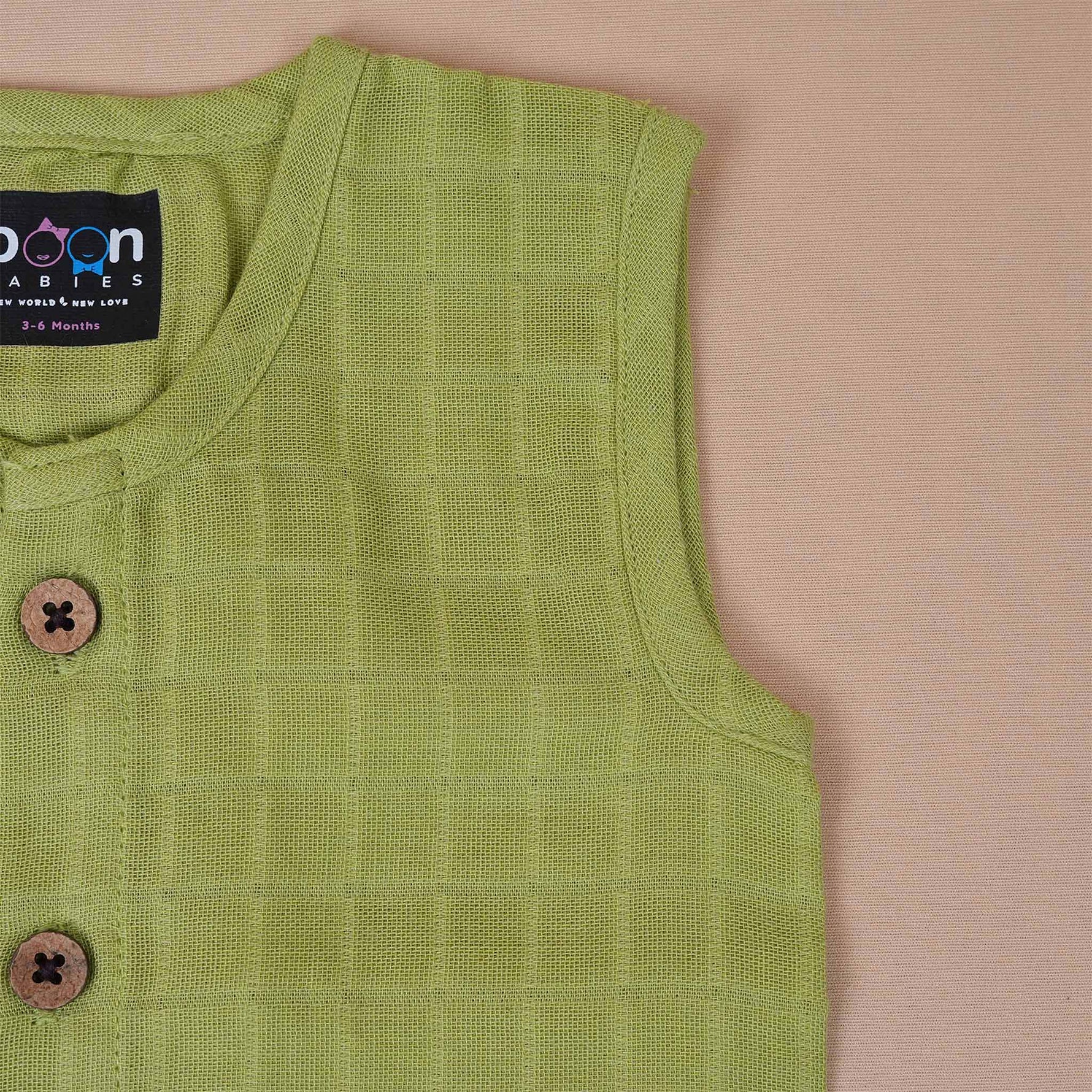 Pastel Green Muslin Baby Jabla for Gentle Comfort Boon Babies
