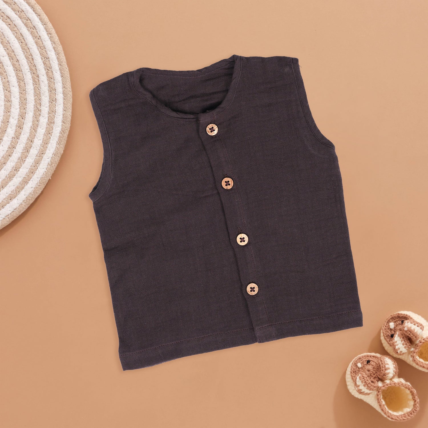 Sophisticated Brown Boys Jabla in Premium Fabric Boon Babies