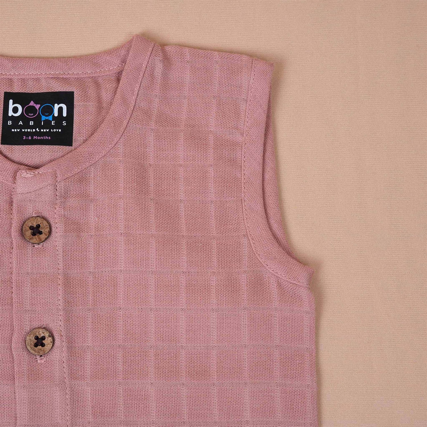 Soft Muslin Baby Jabla - Peach | Tiny Heart Print Boon Babies