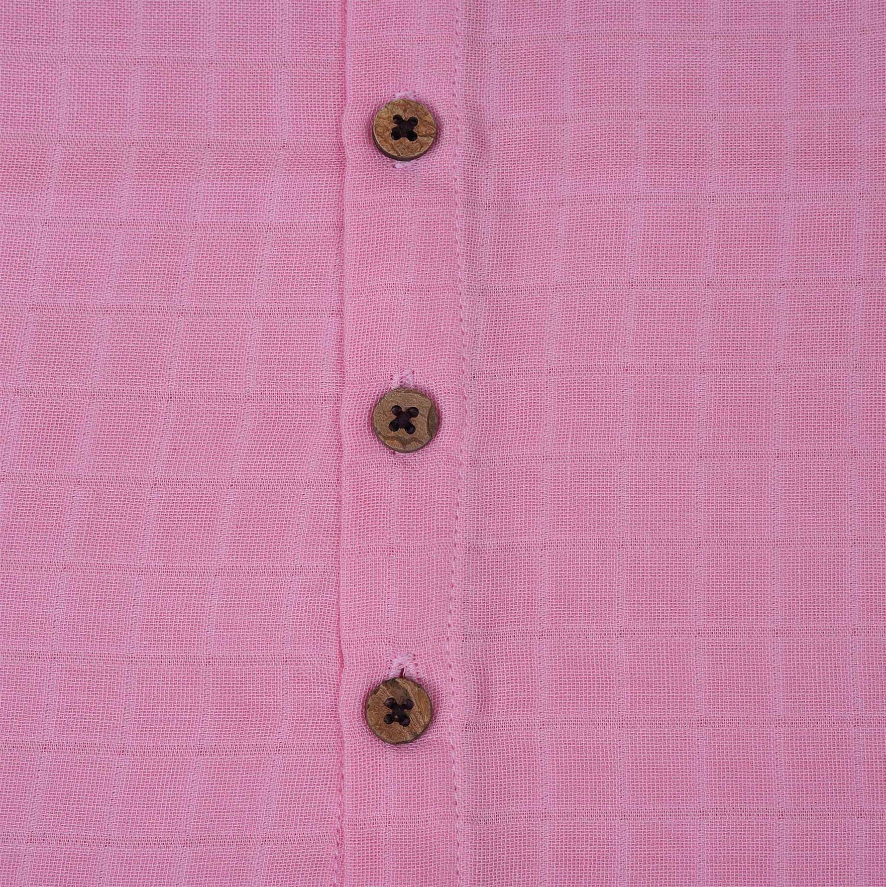 Soft Pink Muslin Baby Jabla with Wooden Buttons Boon Babies