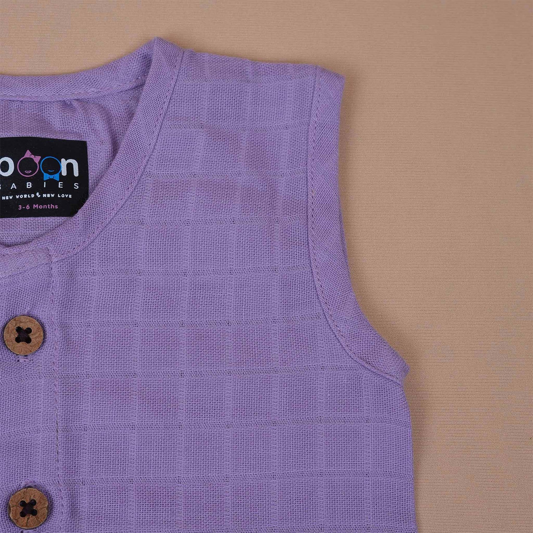 Organic Muslin Baby Jabla - Purple | Checkered Pattern Boon Babies