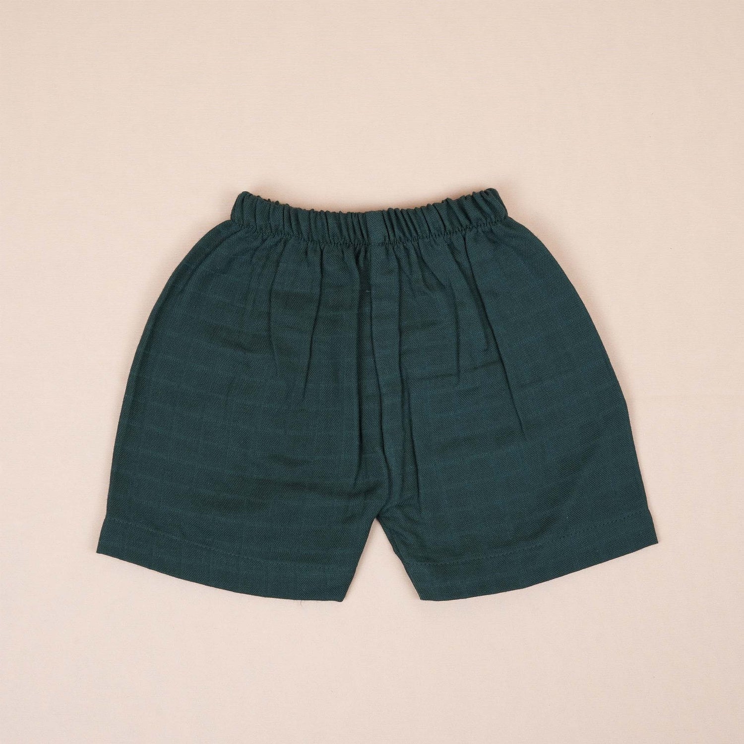 Dark Green Muslin Baby Jabla & Shorts – Premium Comfort for Babies