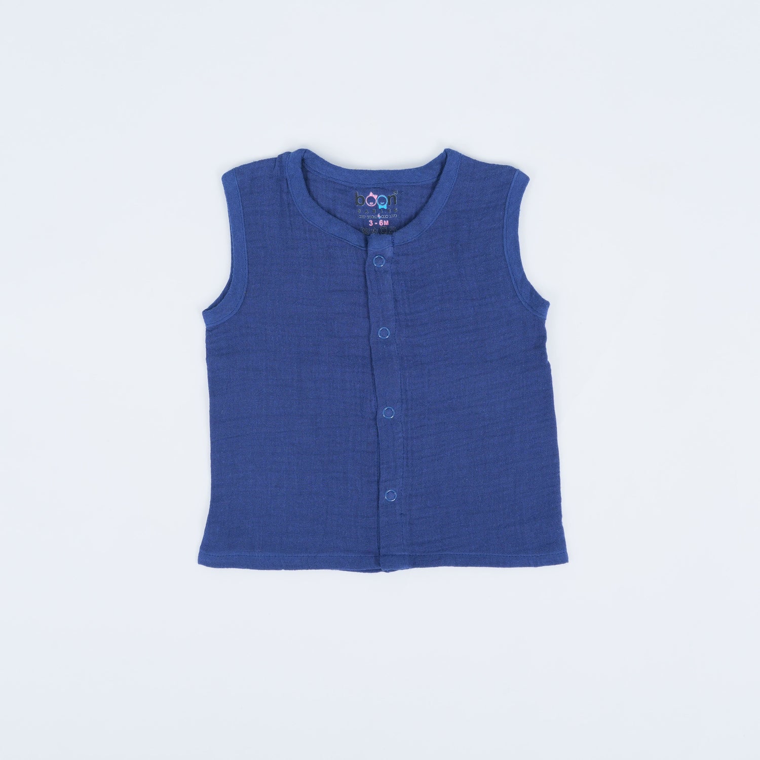 Deep Blue Crinkled Muslin Jabla and Shorts Set – Soft & Breathable for Babies