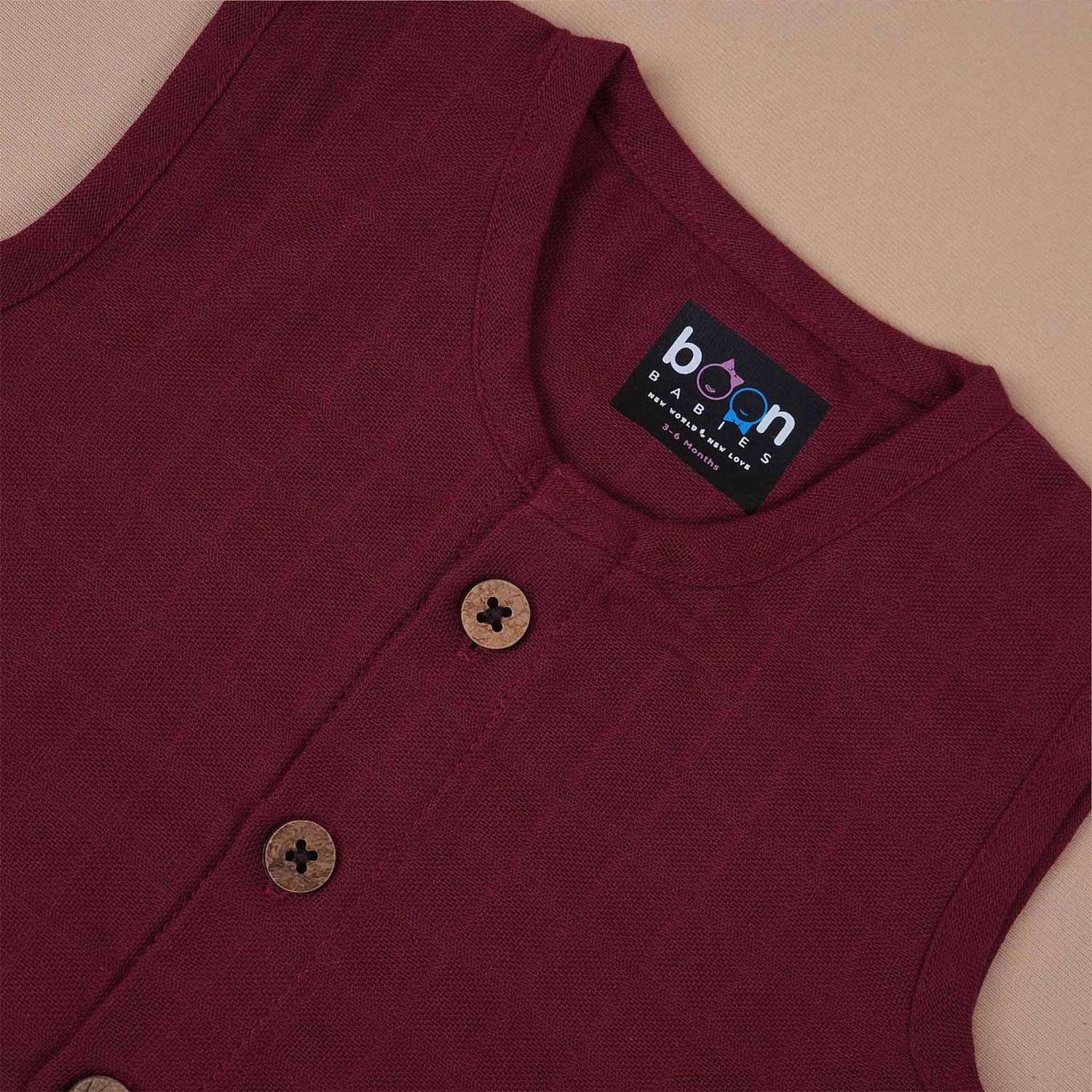 Deep Maroon Muslin Baby Jabla & Shorts – Stylish & Cozy