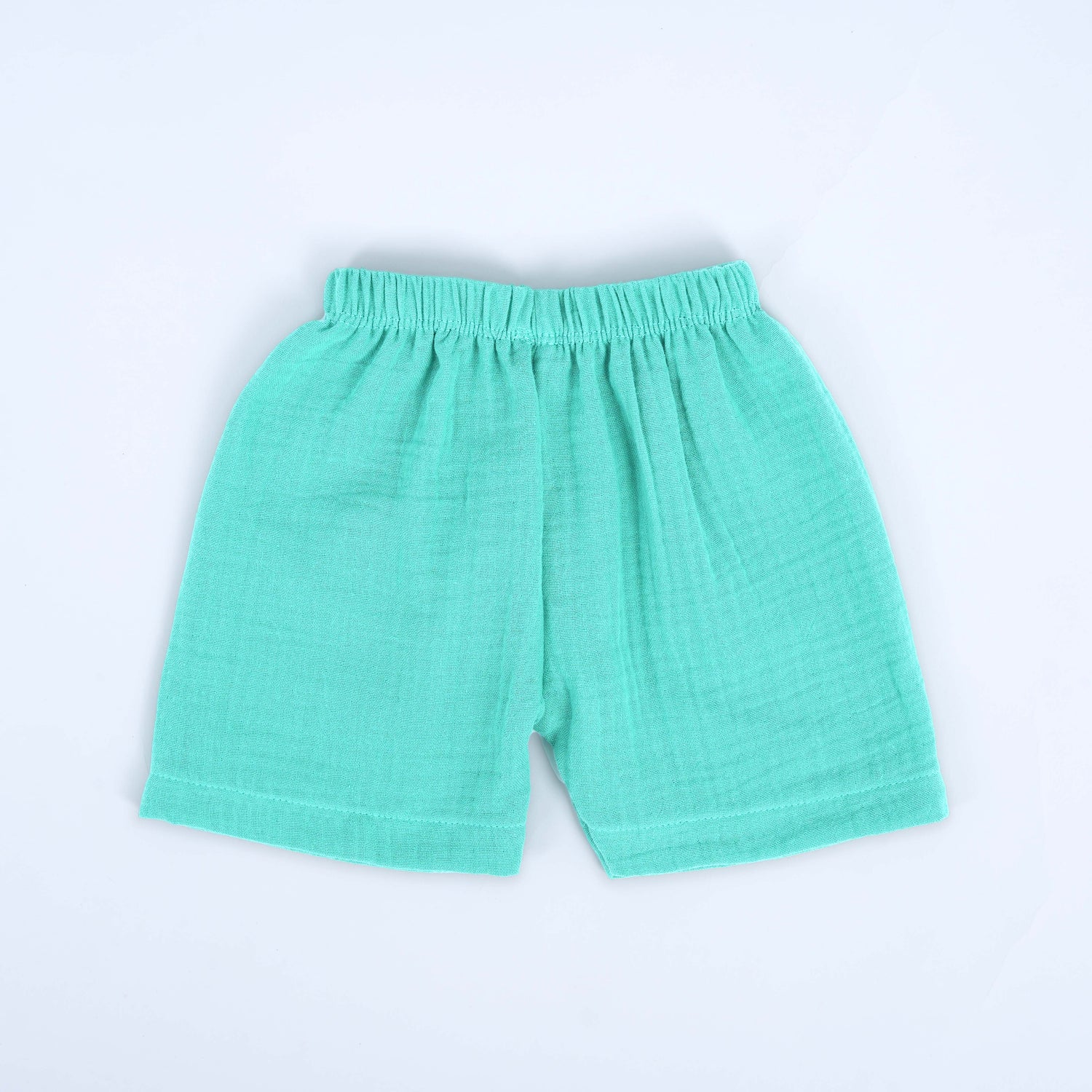 Mint Blue Crinkled Muslin Jabla and Shorts Set – Light & Airy Comfort