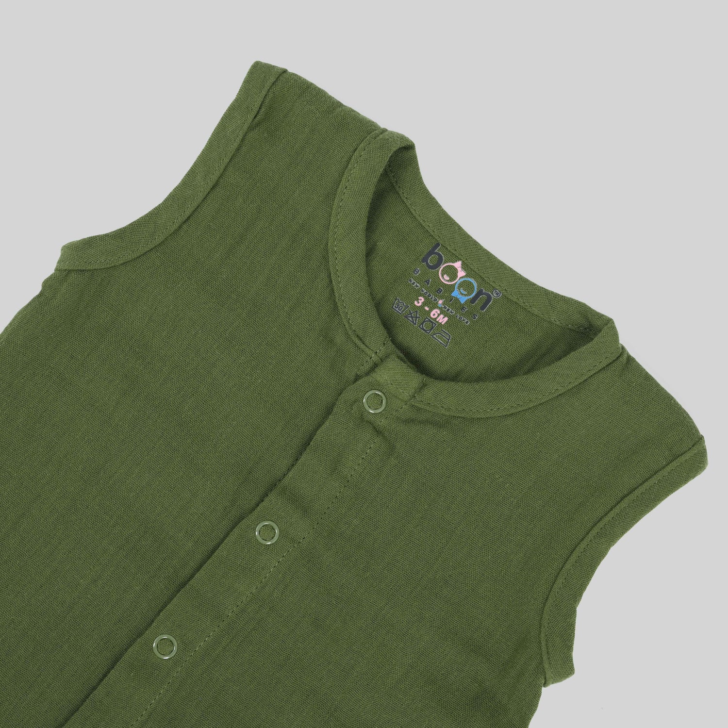 Olive Green Crinkled Muslin Jabla and Shorts Set – Soft & Comfy Everyday Essential