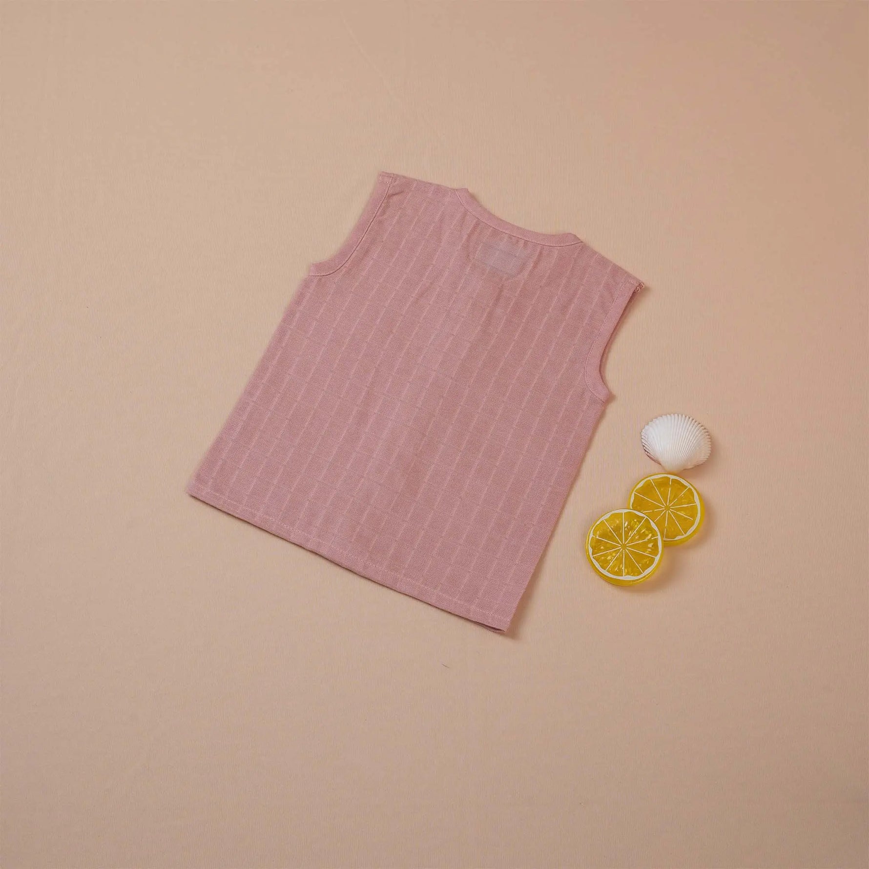 Soft Blush Peach Muslin Baby Jabla & Shorts Set – Breathable & Cozy Boon Babies