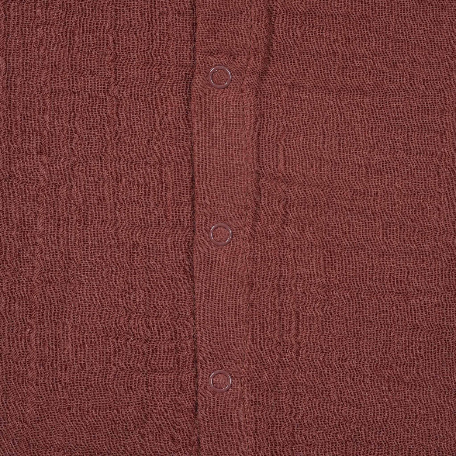 Rust Brown Crinkled Muslin Jabla & Shorts Set – Cozy Comfort for Little One