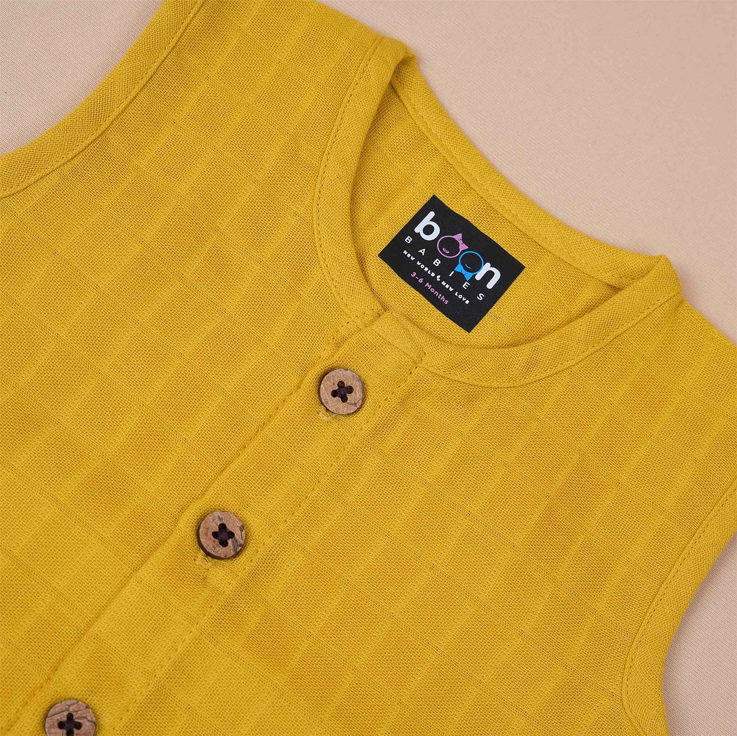 Sunshine Yellow Muslin Baby Jabla & Shorts – Vibrant & Breathable
