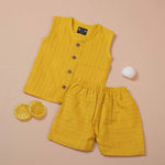 Sunshine Yellow Muslin Baby Jabla & Shorts – Vibrant & Breathable Boon Babies