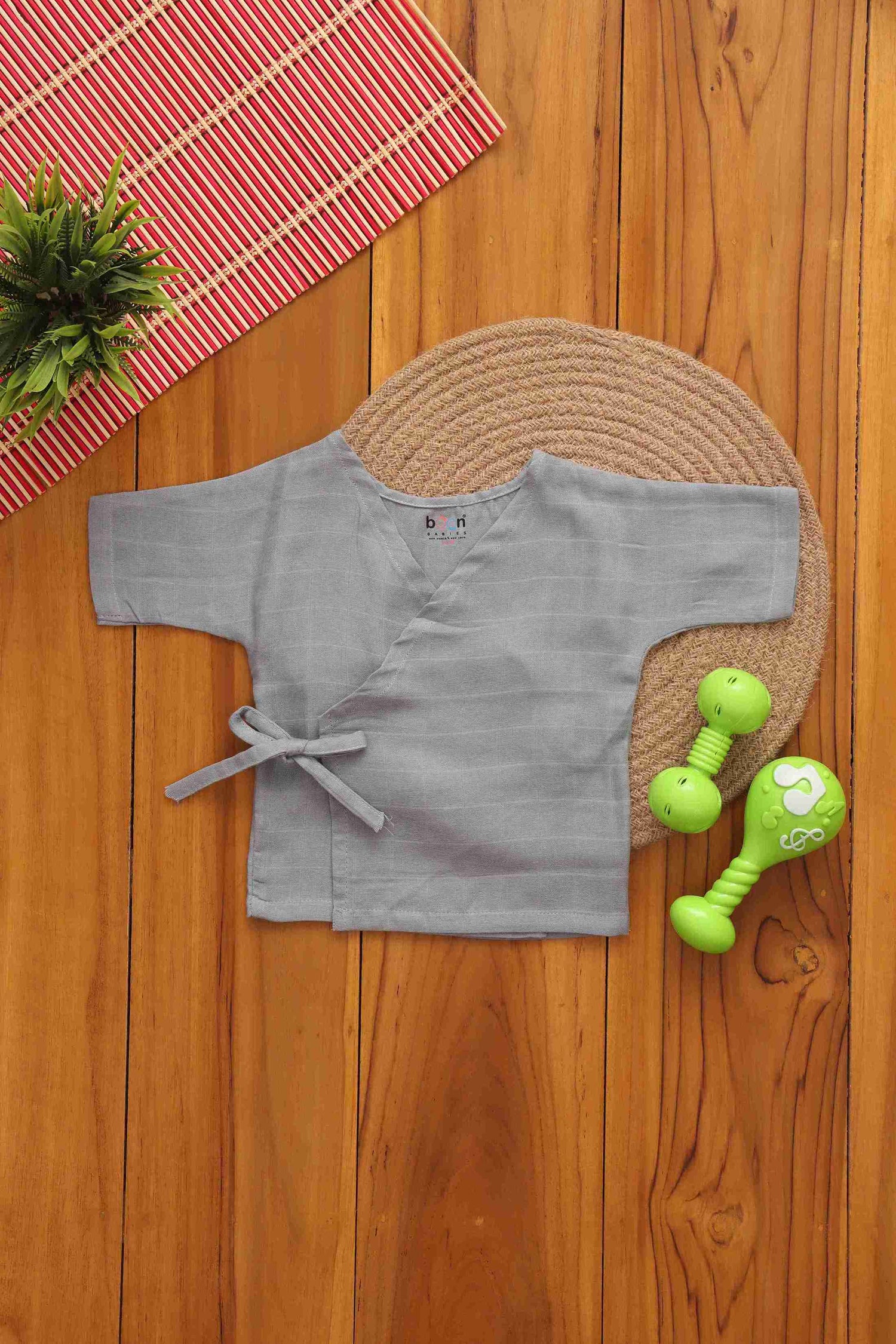 Chic Grey Baby Kimono Top – Comfortable and Versatile Boon Babies