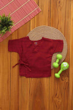 Elegant Maroon Baby Kimono Top – Soft and Stylish - boonbabies
