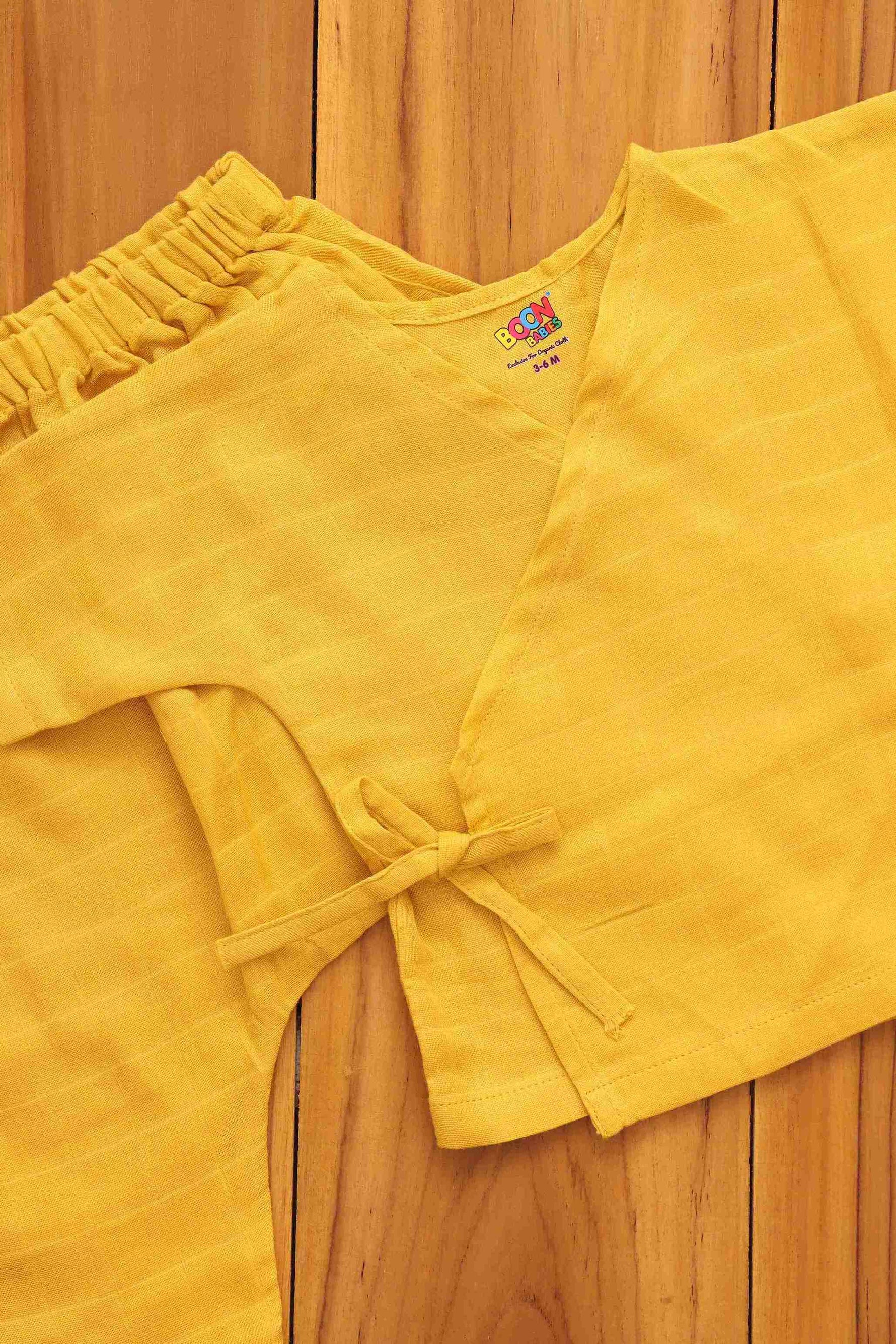 Radiant Solid Colored Muslin Kimono with Pants for Babies - Everyday Elegance Boon Babies