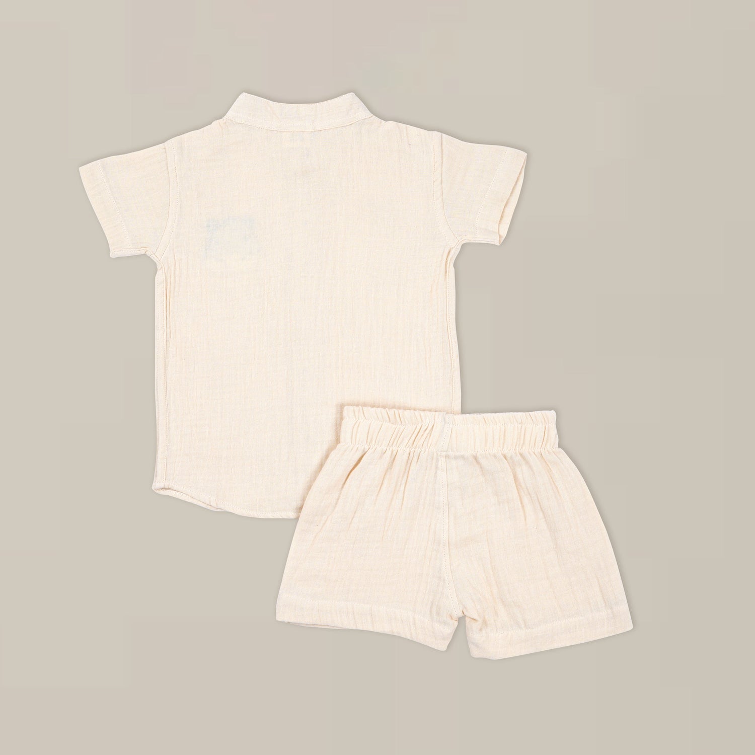 Cream Muslin Shirt & Shorts Set – Hippo Embroidery